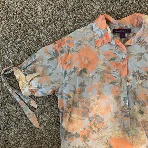 Gloria Vanderbilt | Button-down puff sleeve blouse